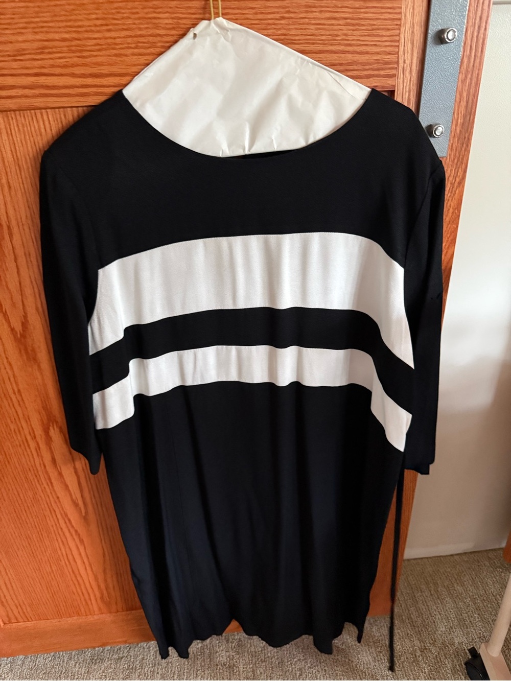 Black & White Striped Maternity Dress